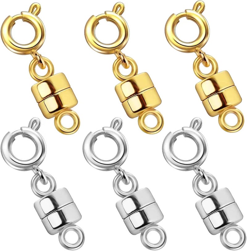OHINGLT Strong Magnetic Necklace Clasps and Closures,Gold and Silver Plated Jewelry Clasps Converters for Bracelet Necklaces Chain - Image 1